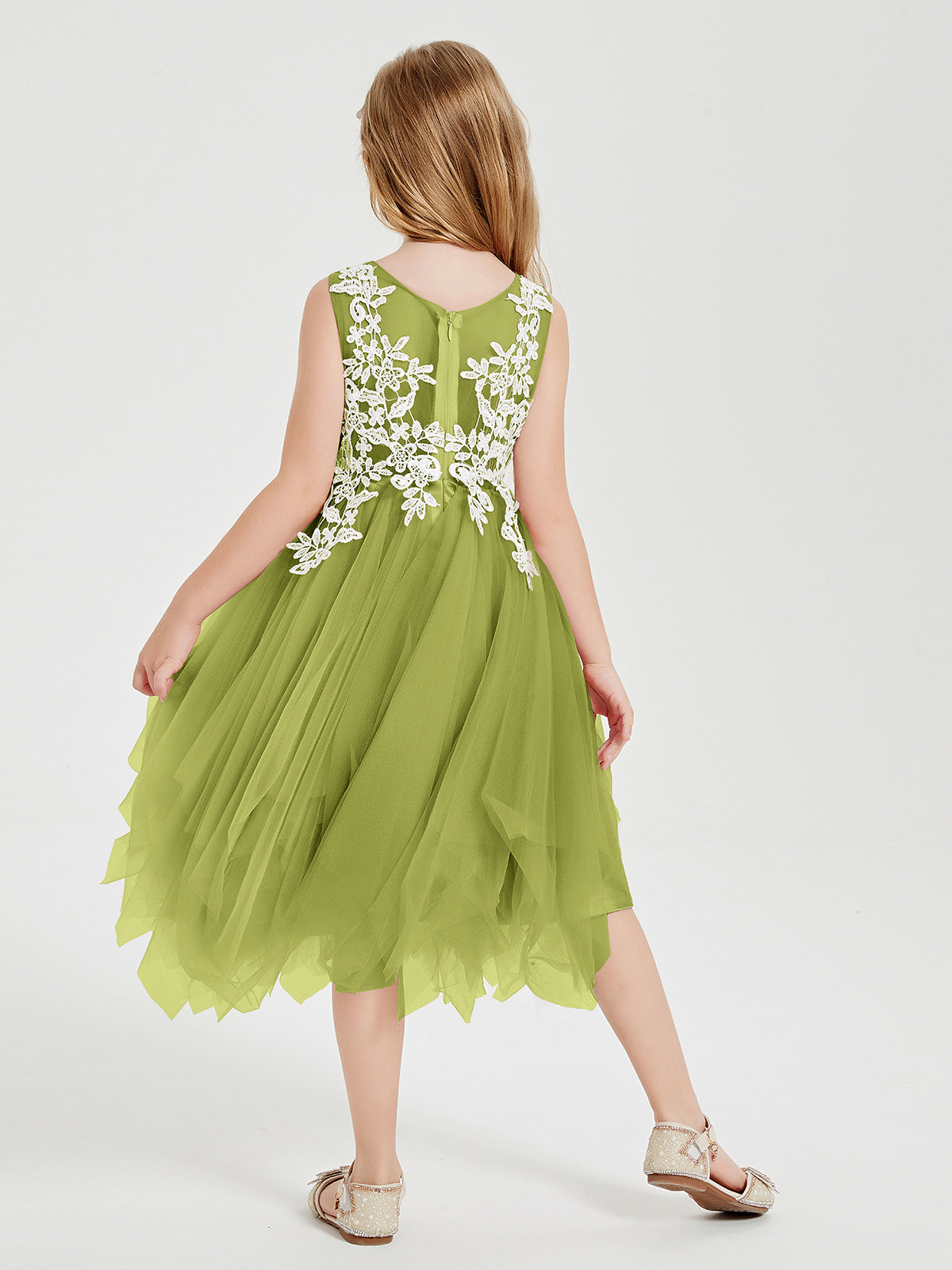 Tulle Tea Length Junior Bridesmaid Dresses Clover